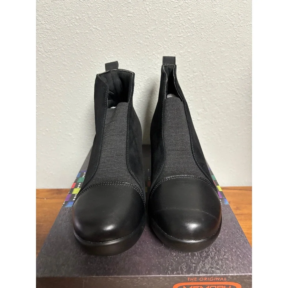 Bernie Mev Giggles Black Ankle Boots Wedge Heel Size 37 US 6-6.5